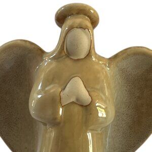 ANGEL Handcrafted Earthenware Pottery 7 1/4" High Blank Face Simple Elegant